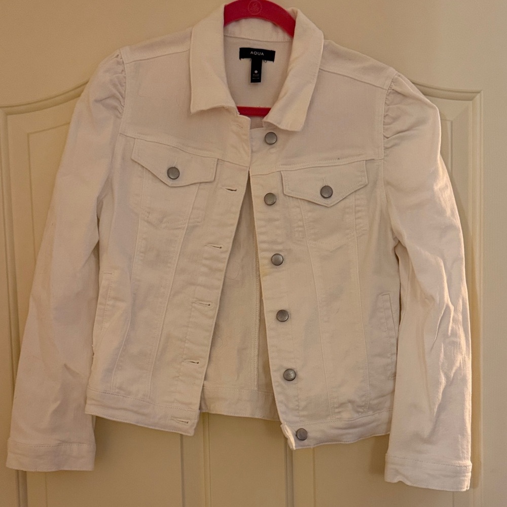 Aqua Women's Off-White Denim Jacket